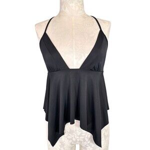 Victoria's Secret Black Satin Handkerchief Sexy Sleep Lingerie Top